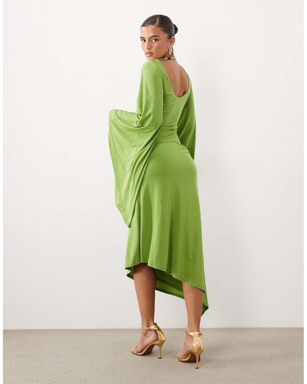 ASOS Green Co-ord Awkward Crop Asym Skirt With Beads
