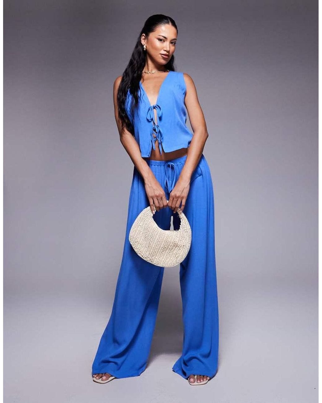 Kaiia Blue Exclusive Sleeveless Waistcoat Top
