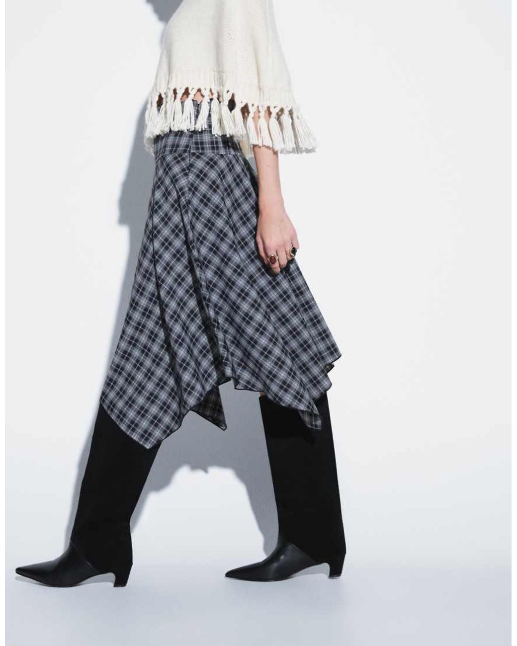 Vero Moda Blue Asymmetric Midi Skirt