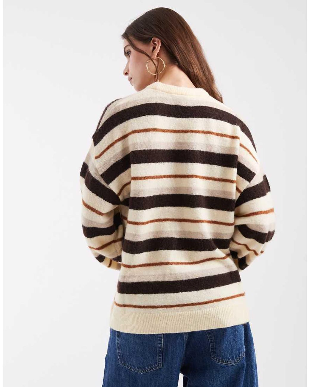 Adidas Originals White Knitted Essentials Striped Sweatshirt