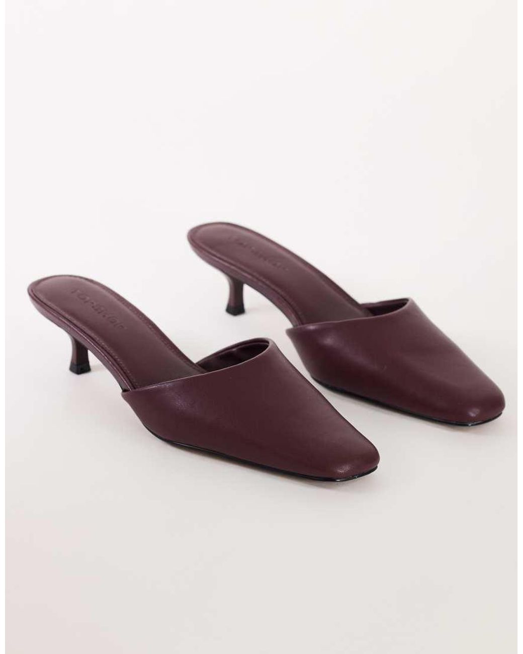 TOPSHOP Purple Arthur Rounded Toe Mid Heel Mule