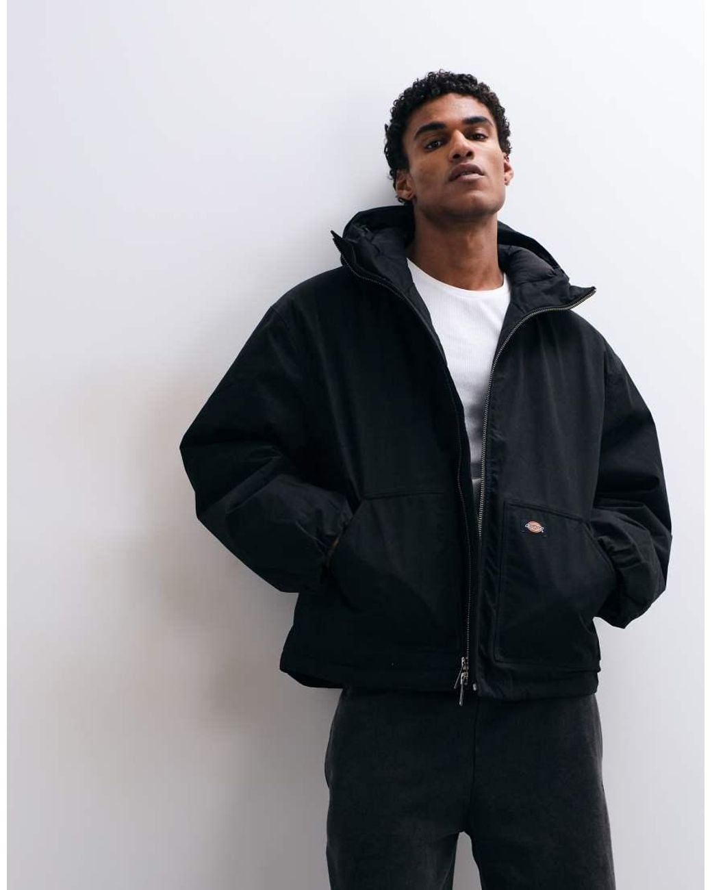 Dickies Blue Safford Hooded Puffer Jacket for men