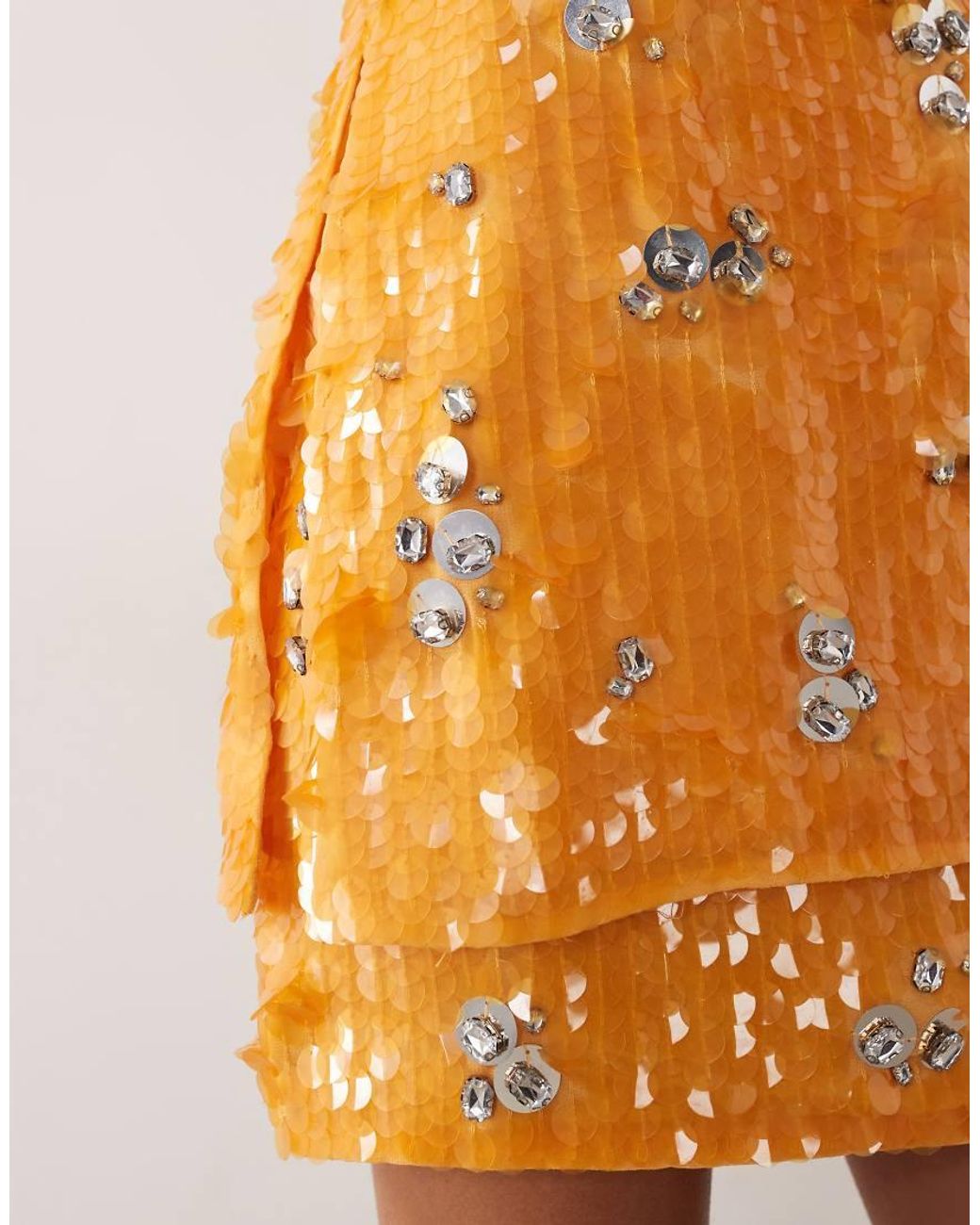 ARRANGE Orange Crystal Embellished Longline Cami Top