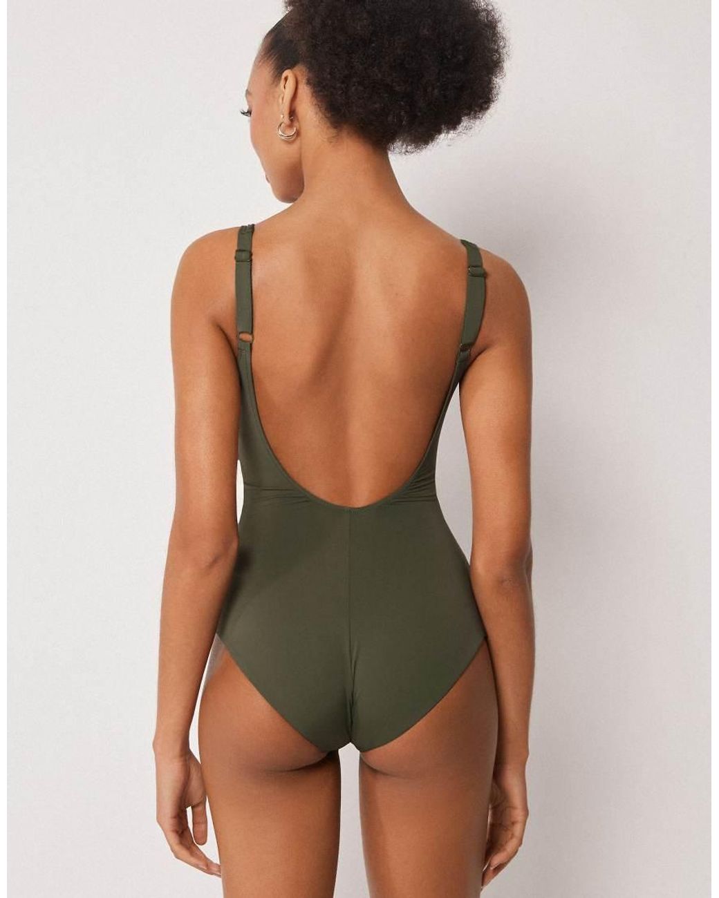 Calzedonia Green Swimsuit Elegant Draping