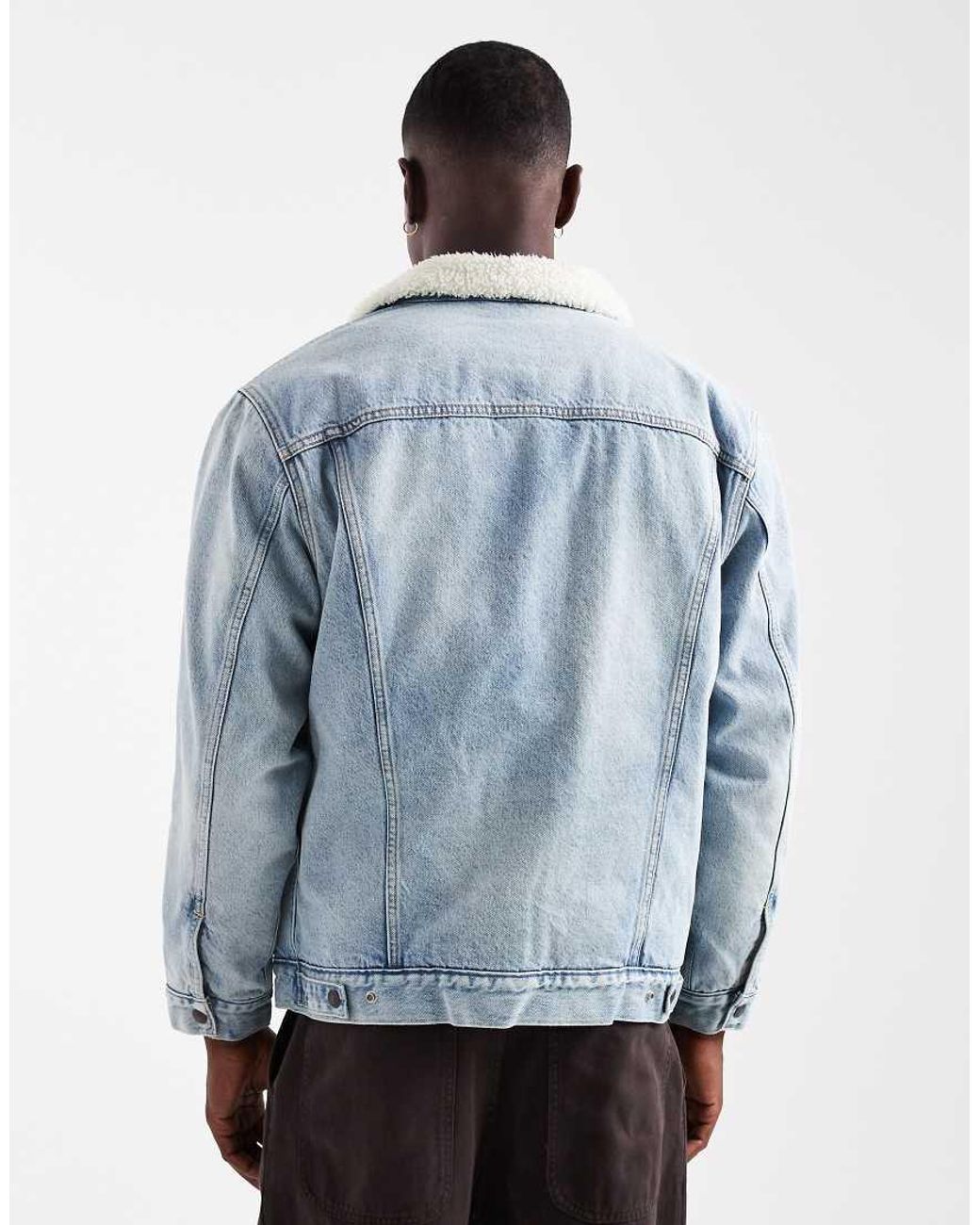 Levi's Blue Relaxed Fit Sherpa Denim Trucker Jacket for men