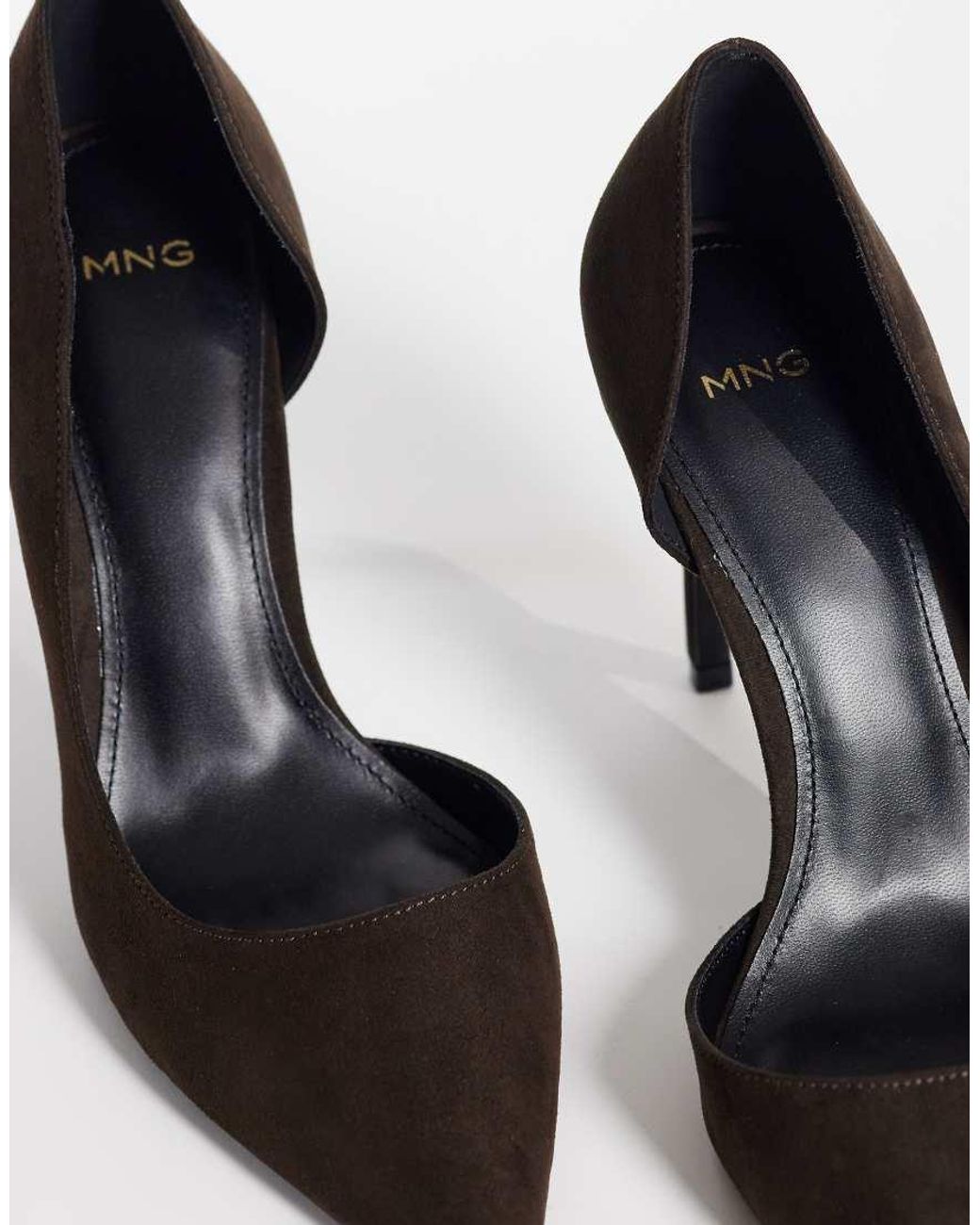 Mango Brown Heeled Court Shoe