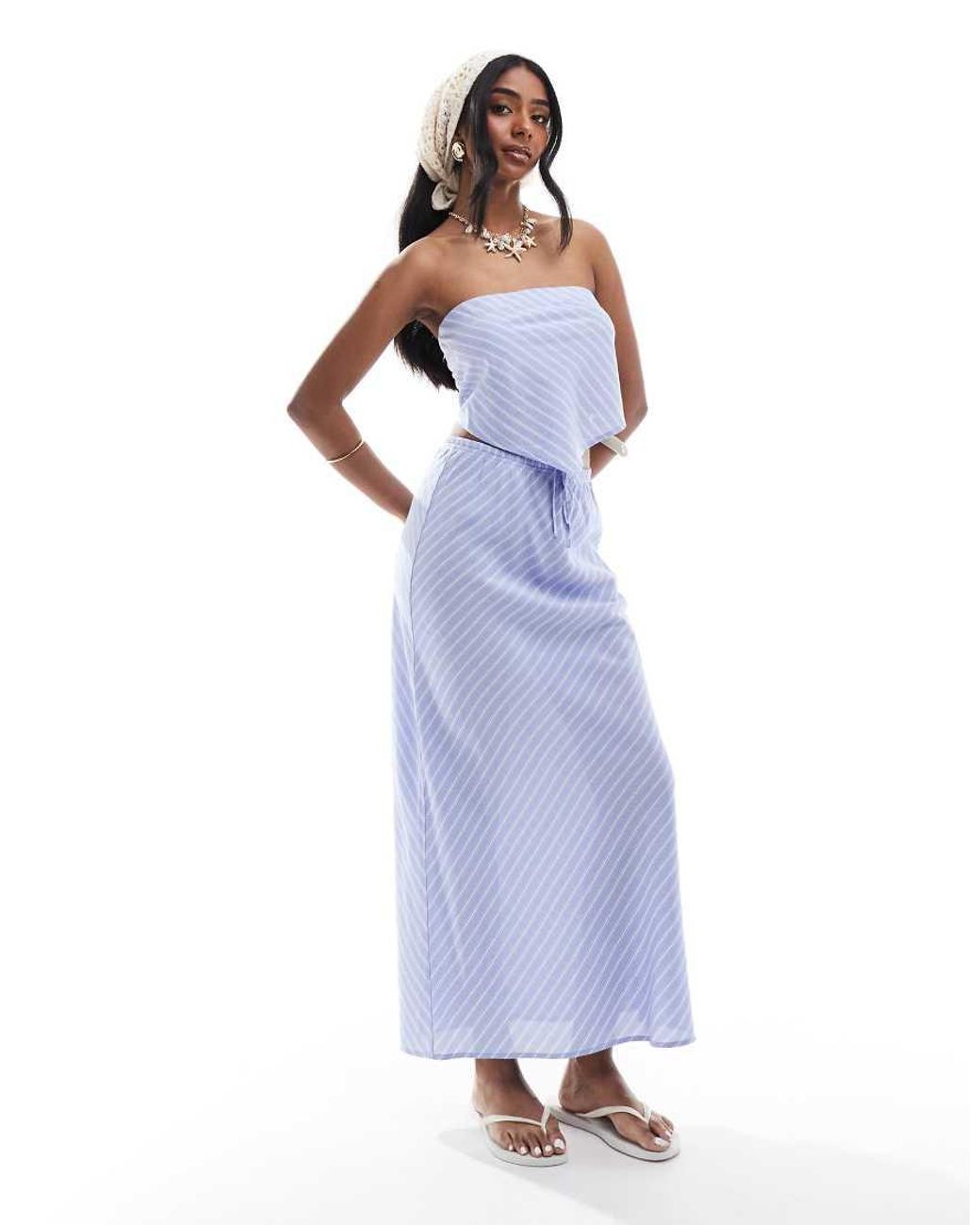 ONLY Blue Scarf Top Co-ord