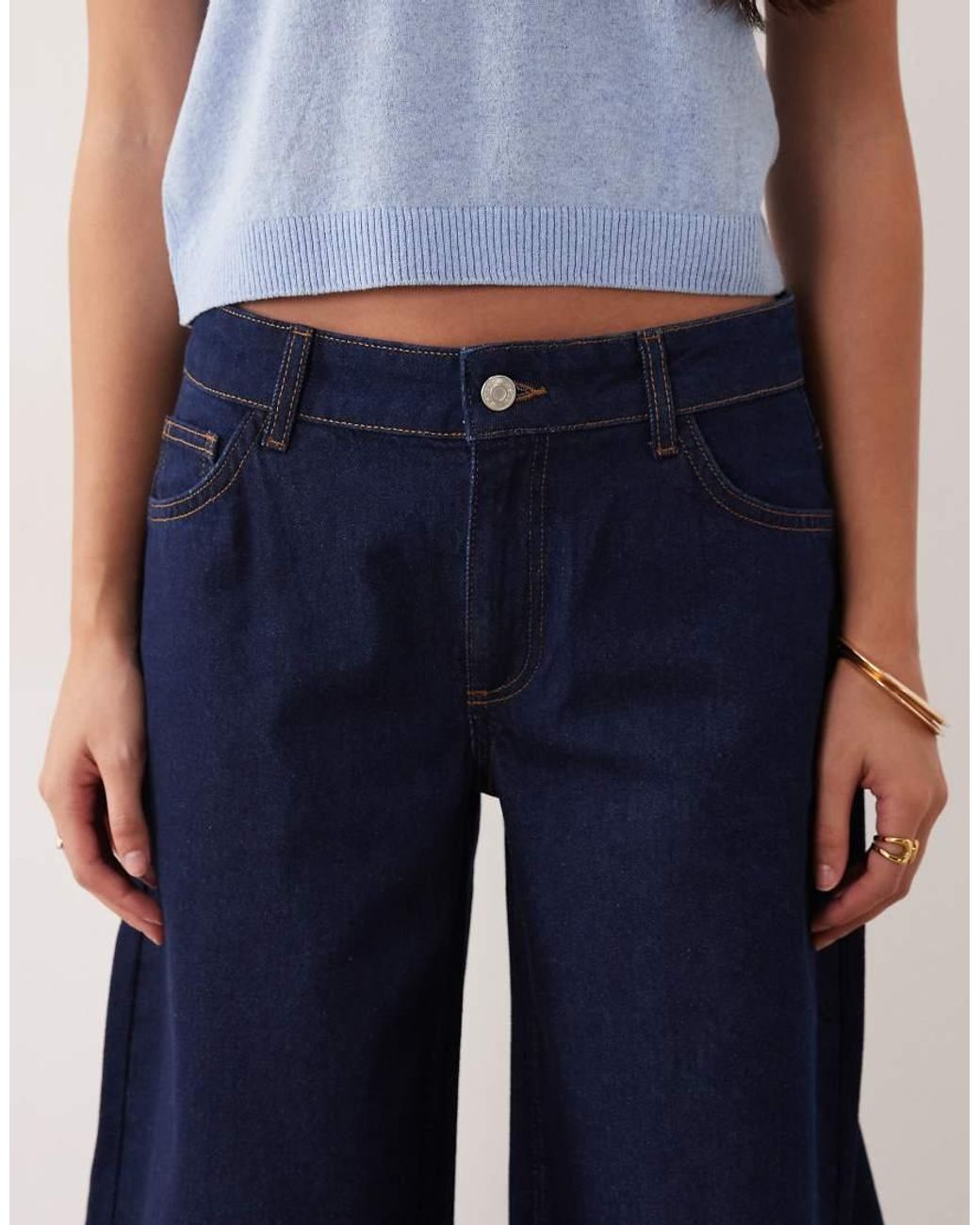 ASOS Blue Low Rise Barrel Jean