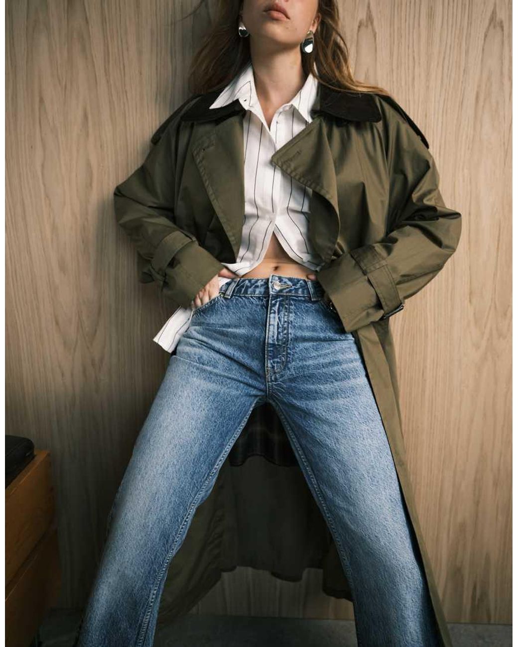 ASOS Blue Mid Rise Flare