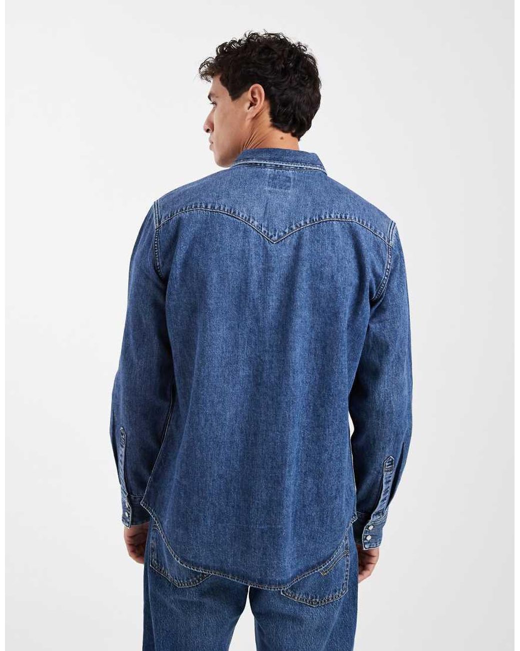 Levi's Blue Barstow Western Denim Shirt for men