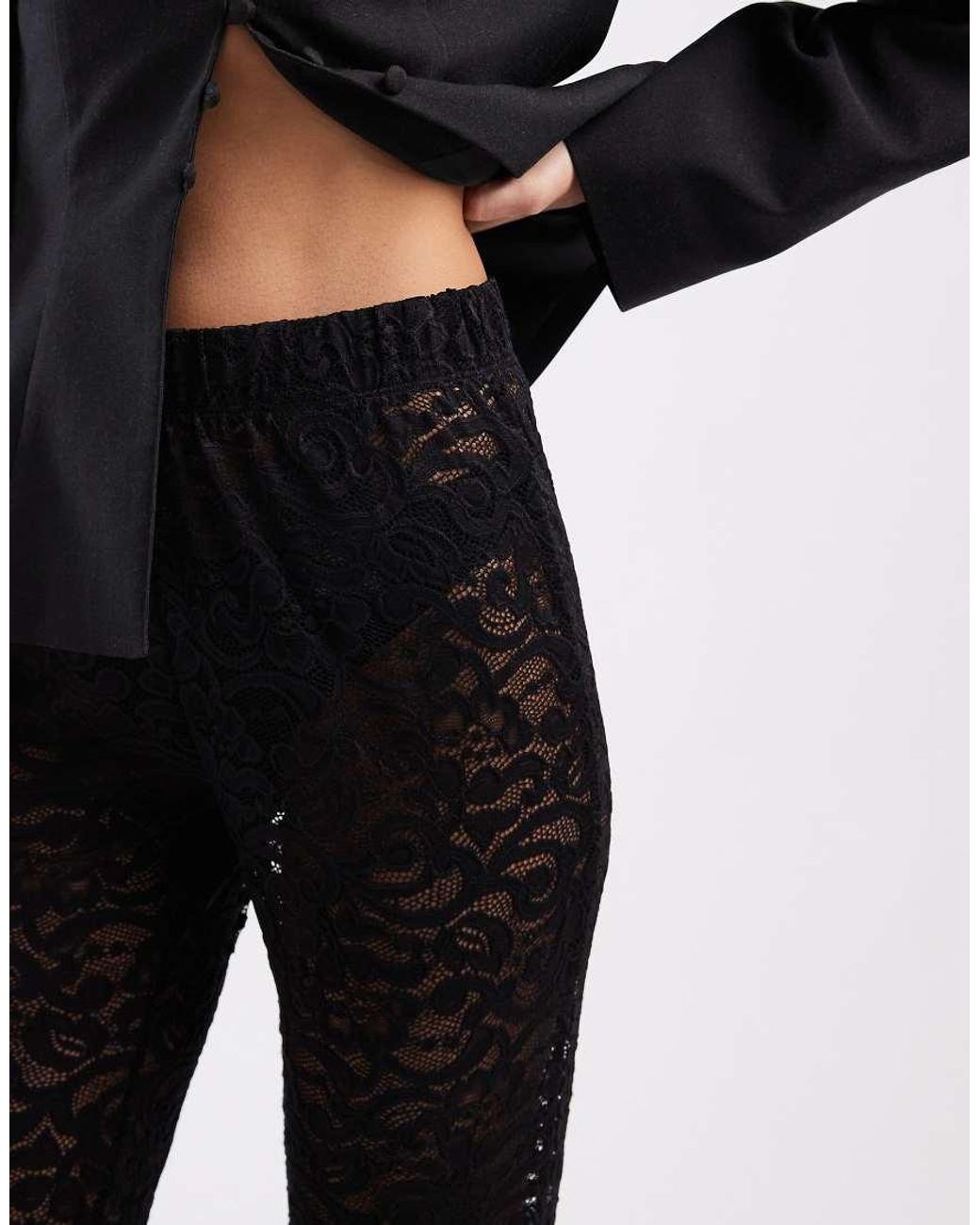 ONLY Black Lace Flared Trousers