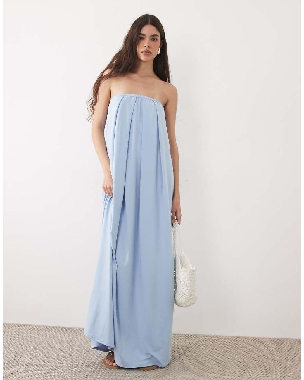 ASOS Blue Bandeau Maxi Dress