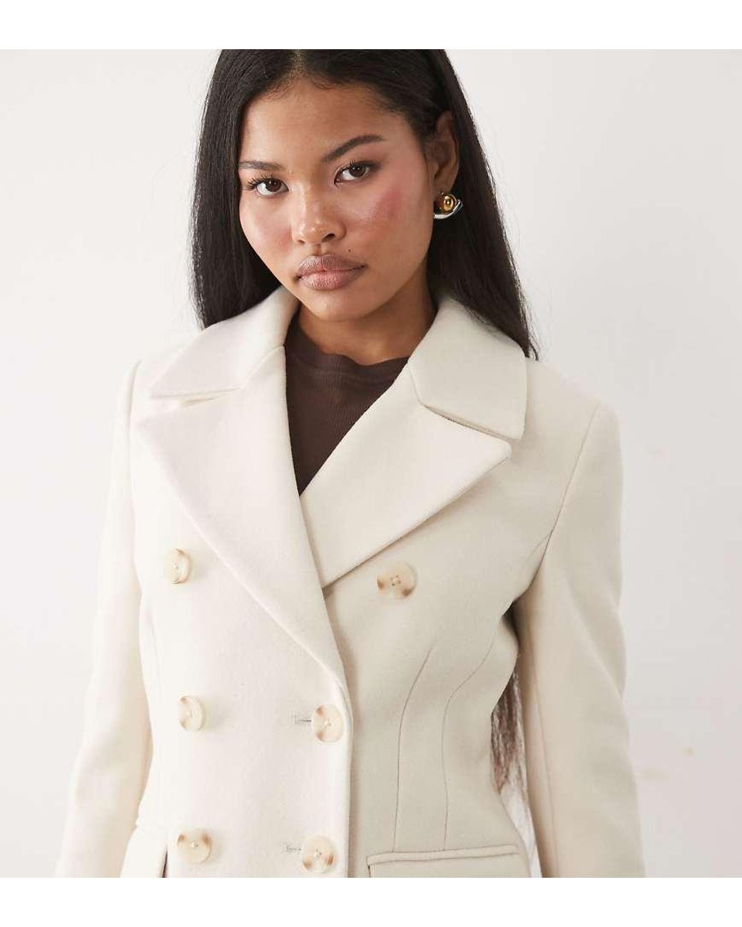 Forever New Natural Long Line Cinched Coat