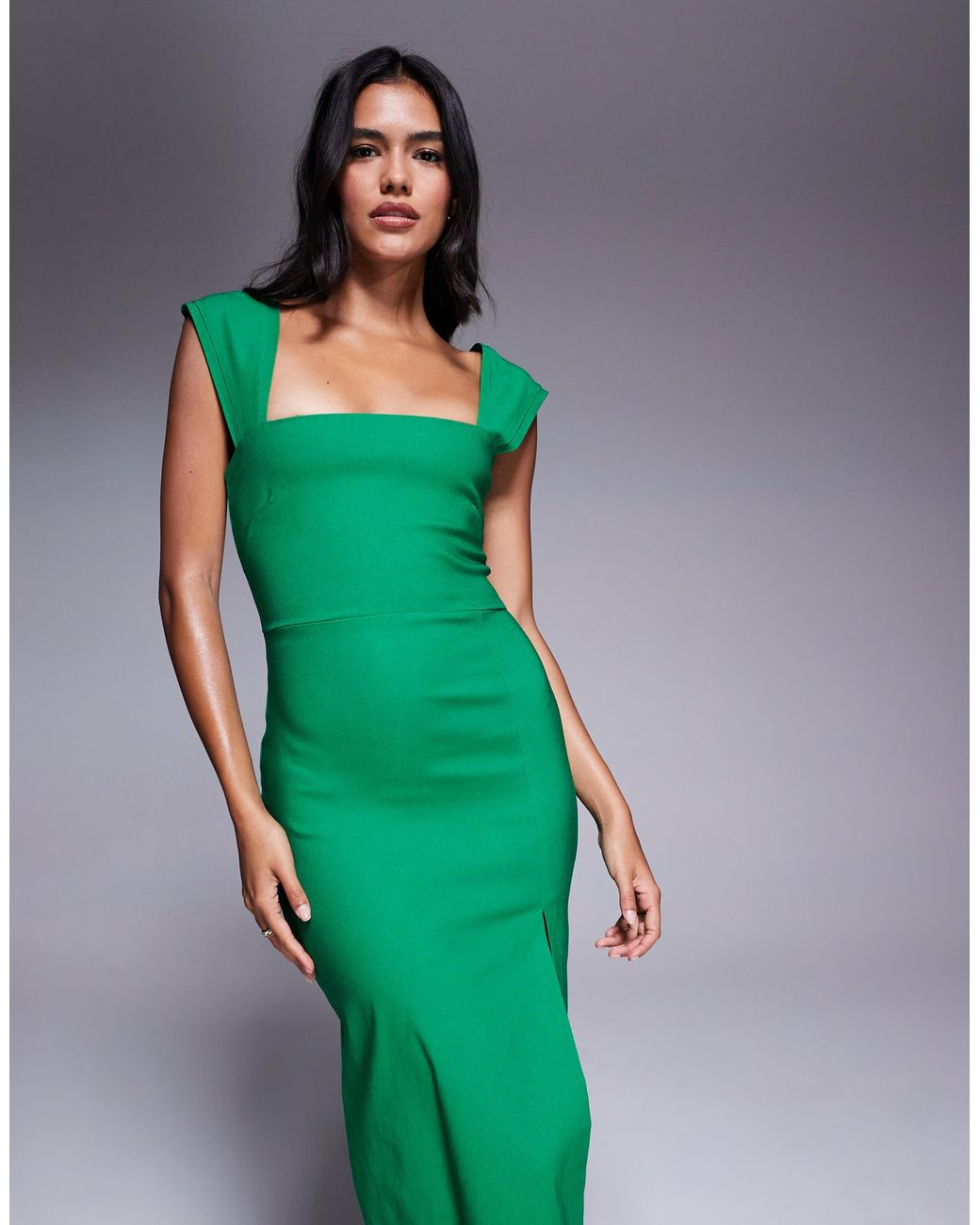 green emerald velvet dress Long Sleeve Backless Teal Green Dress with Split / Wedding Guest Dress