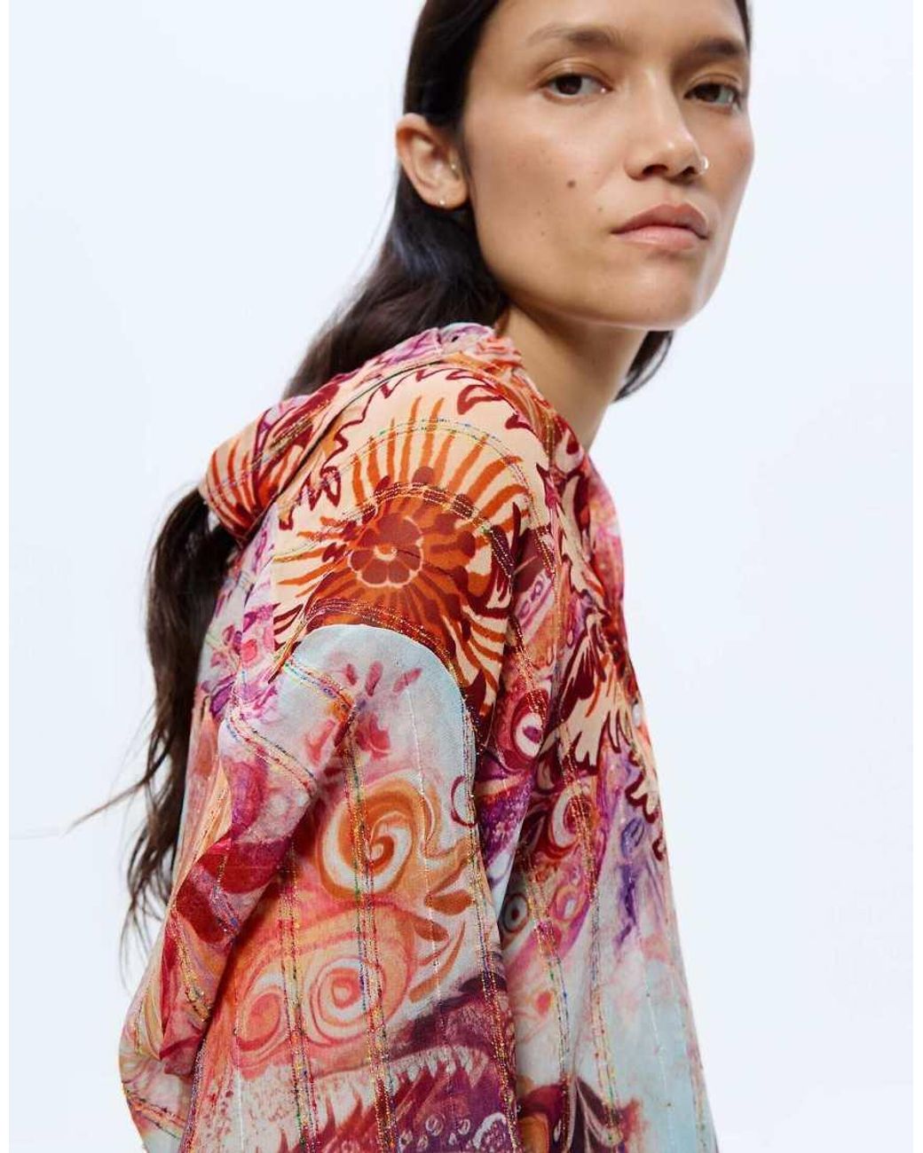 Desigual Red Paisley Printed Shirt
