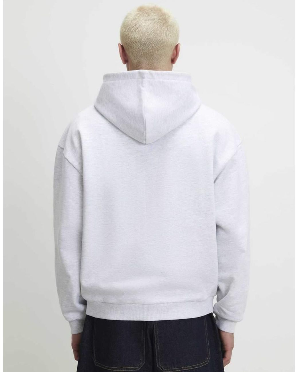 River Island White Oversized Fit Cotton Ame Saint Hoodie for men