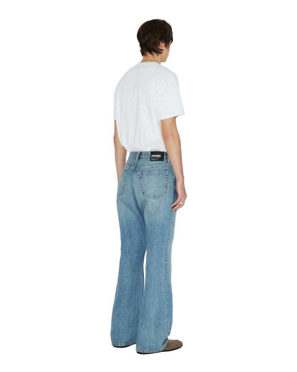Dr. Denim Blue Rift Wide Leg Bootcut Jeans for men