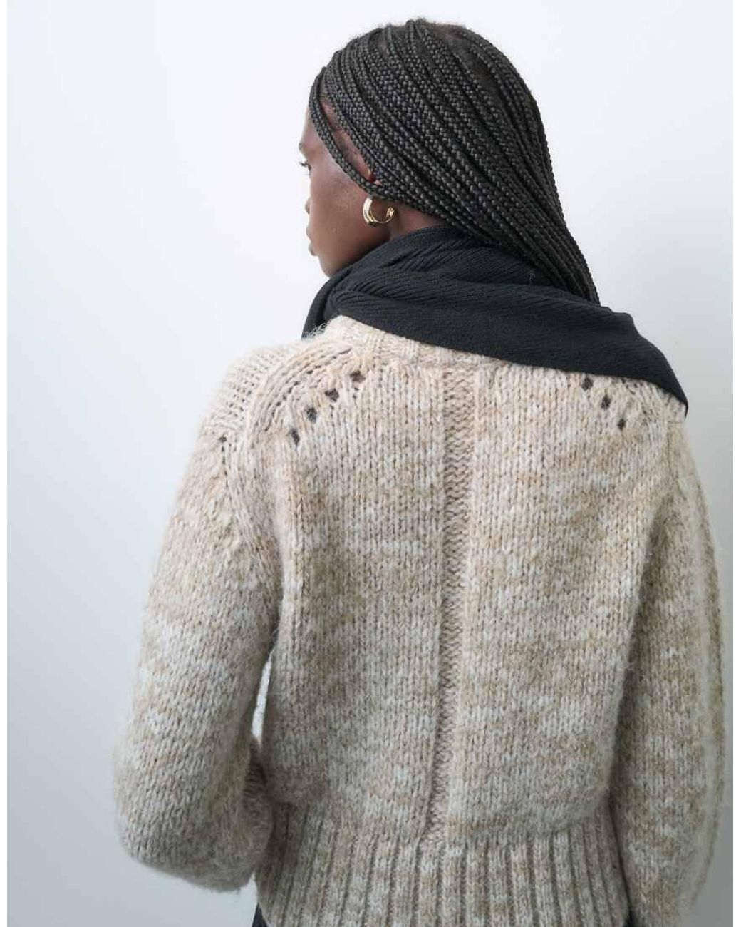 Pieces Gray Triangle Scarf