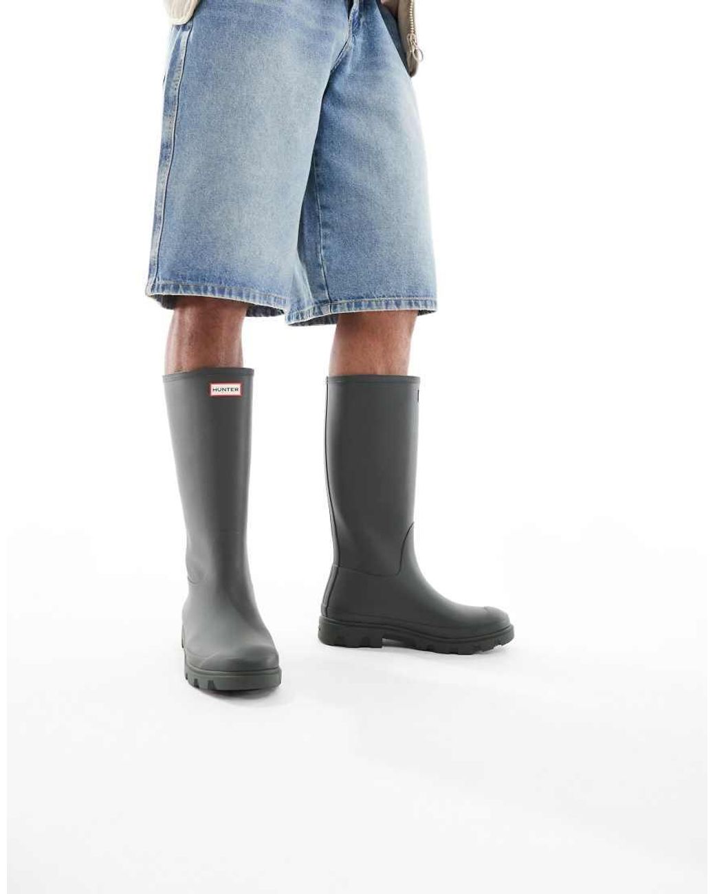 Botas De Agua Altas Oliva Oscuro Downpour De Hunter de color Blue