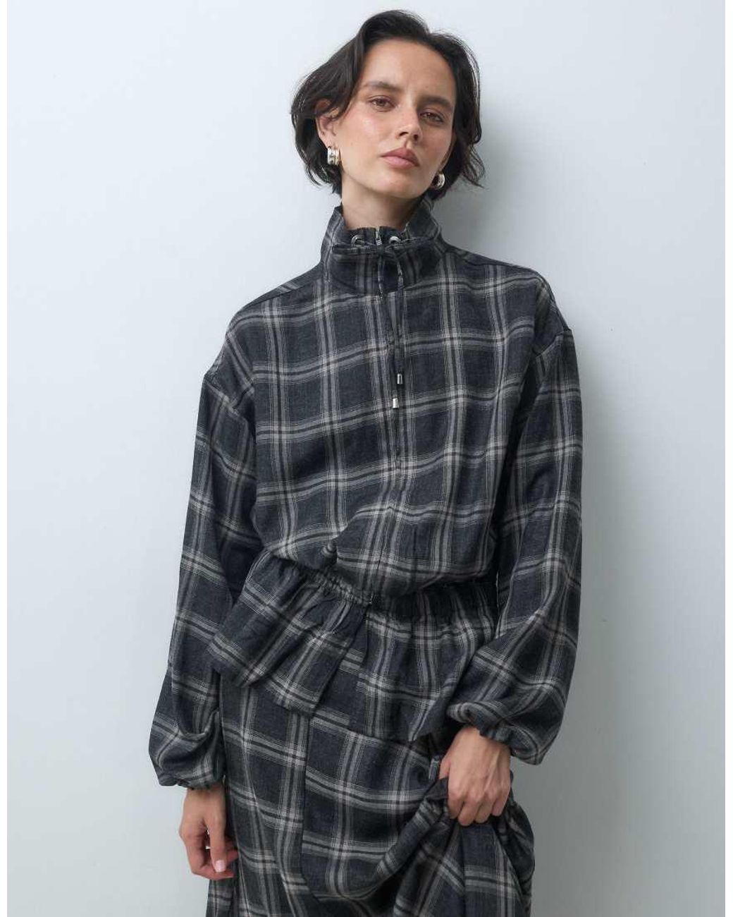 ASOS Gray Peplum Track Jacket Co-ord