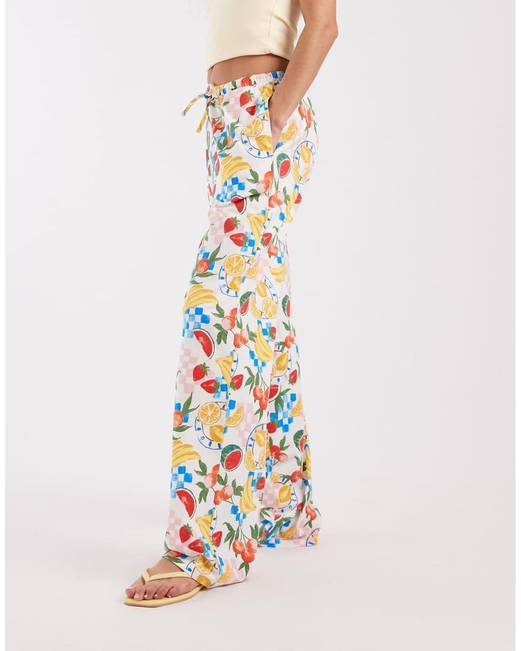 Threadbare White Jersey Pull On Trouser With Drawstring