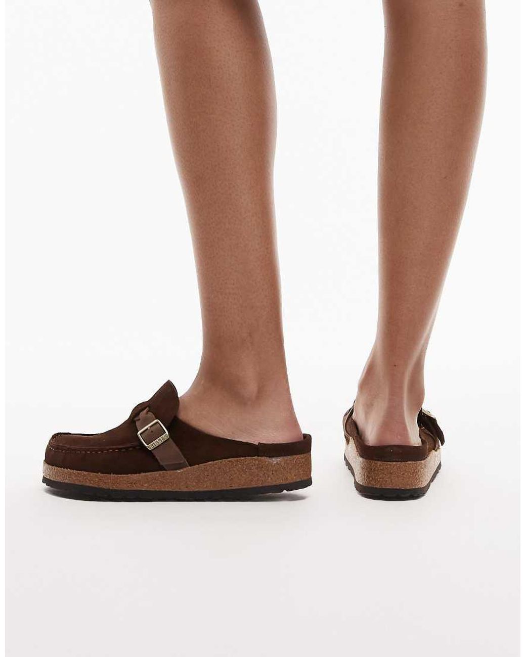 Birkenstock Brown Buckley Braided Suede Clogs