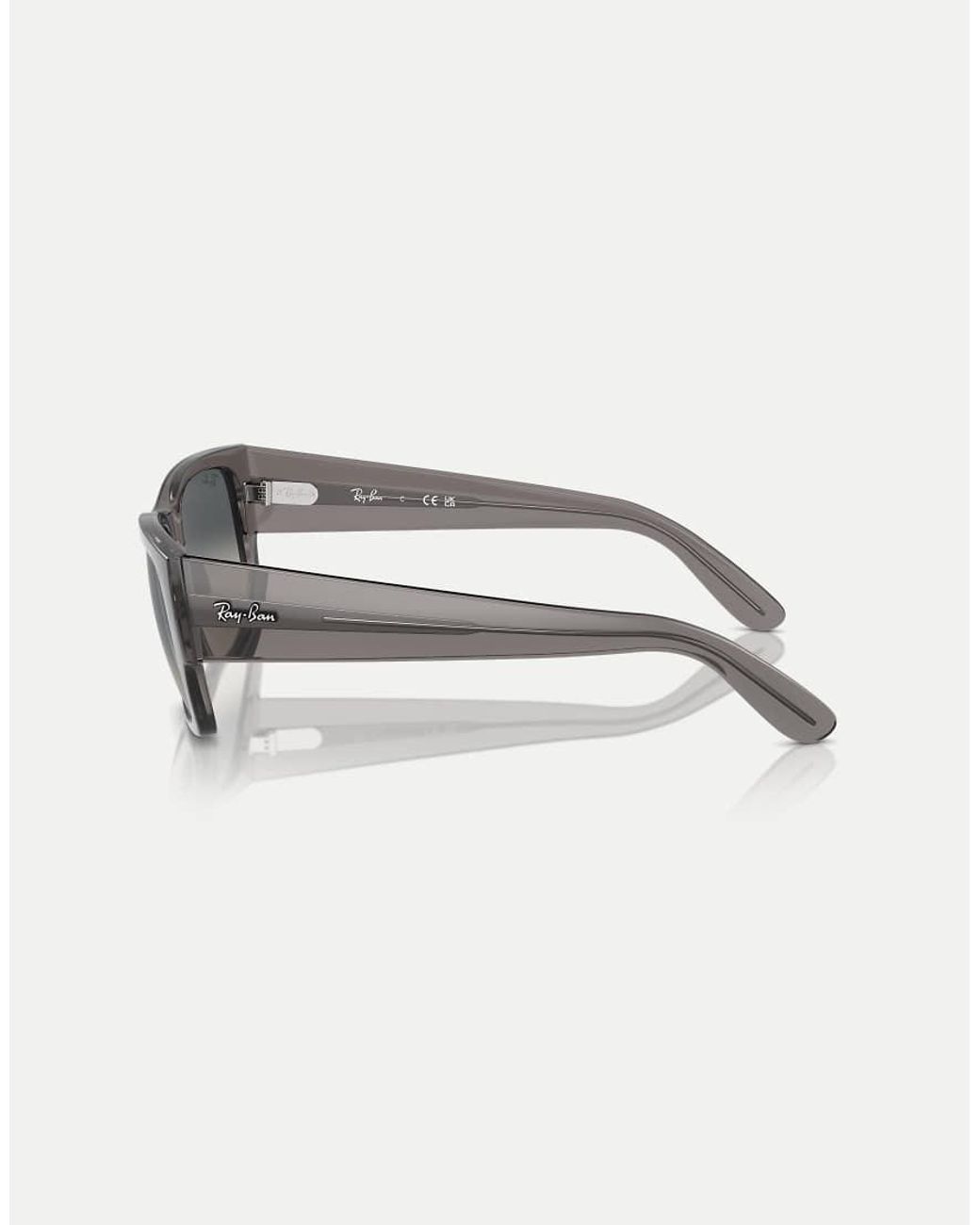 Ray-Ban Gray Carlos Rectangle Sunglasses With Lens