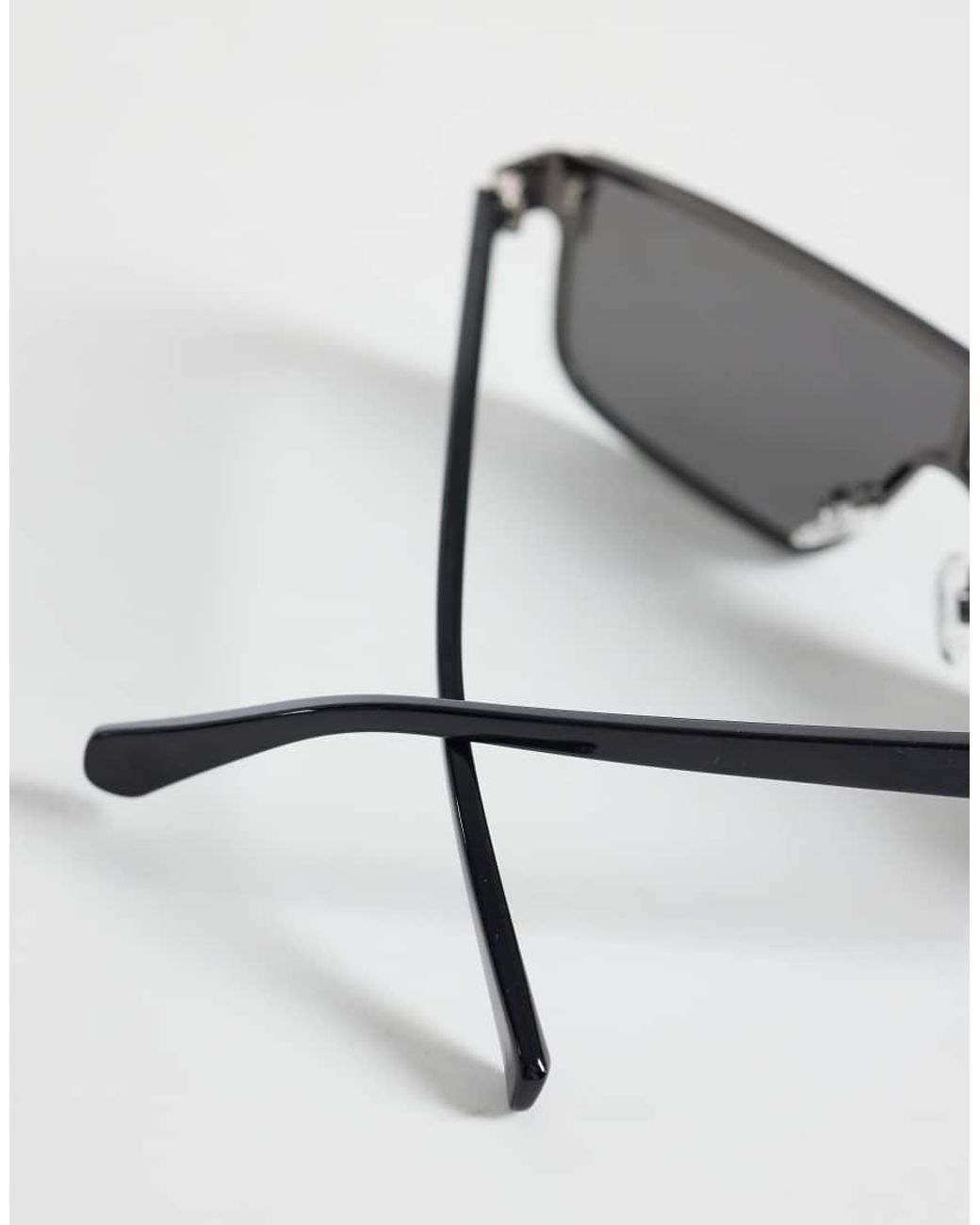 ASOS Metallic Flat Brow Metal Sunglasses for men