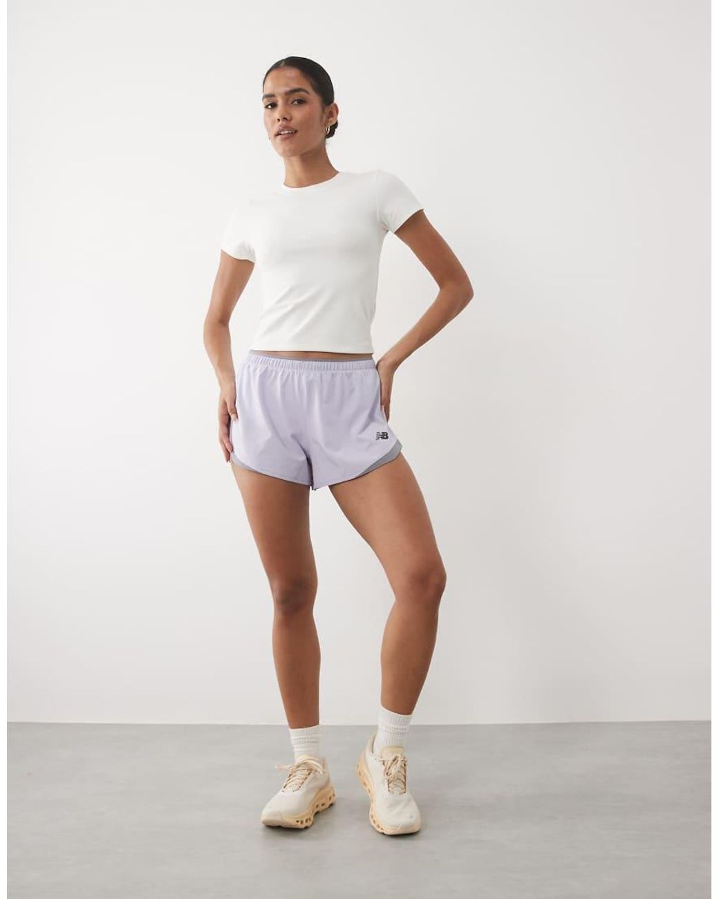 New Balance White Rc 3 Inch Short