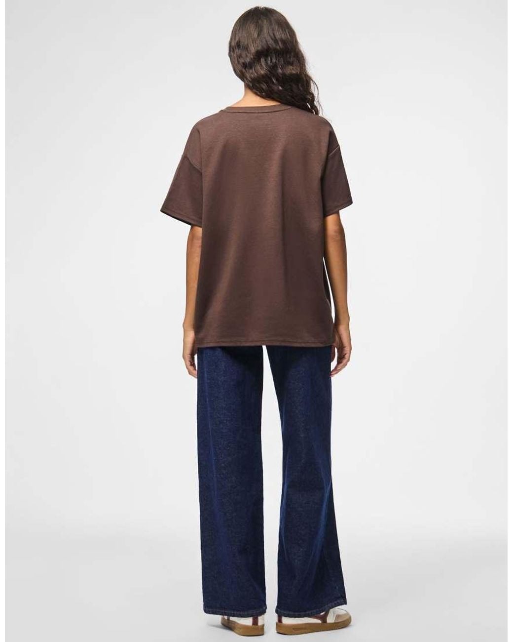 Pieces Brown Oversized T-shirt