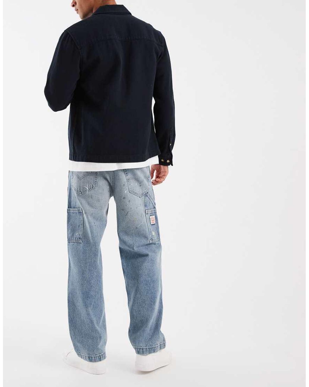 Levi's Blue Workwear 568 Loose Straight Double Knee Jeans With Distressing for men