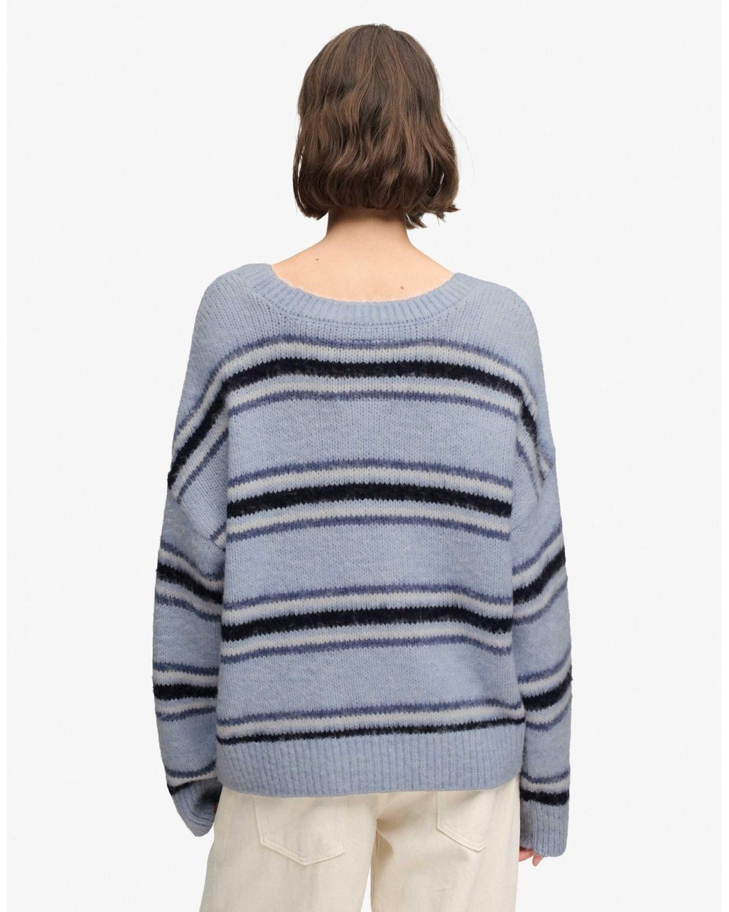 Superdry Blue – lässiger, angerauter strickpullover