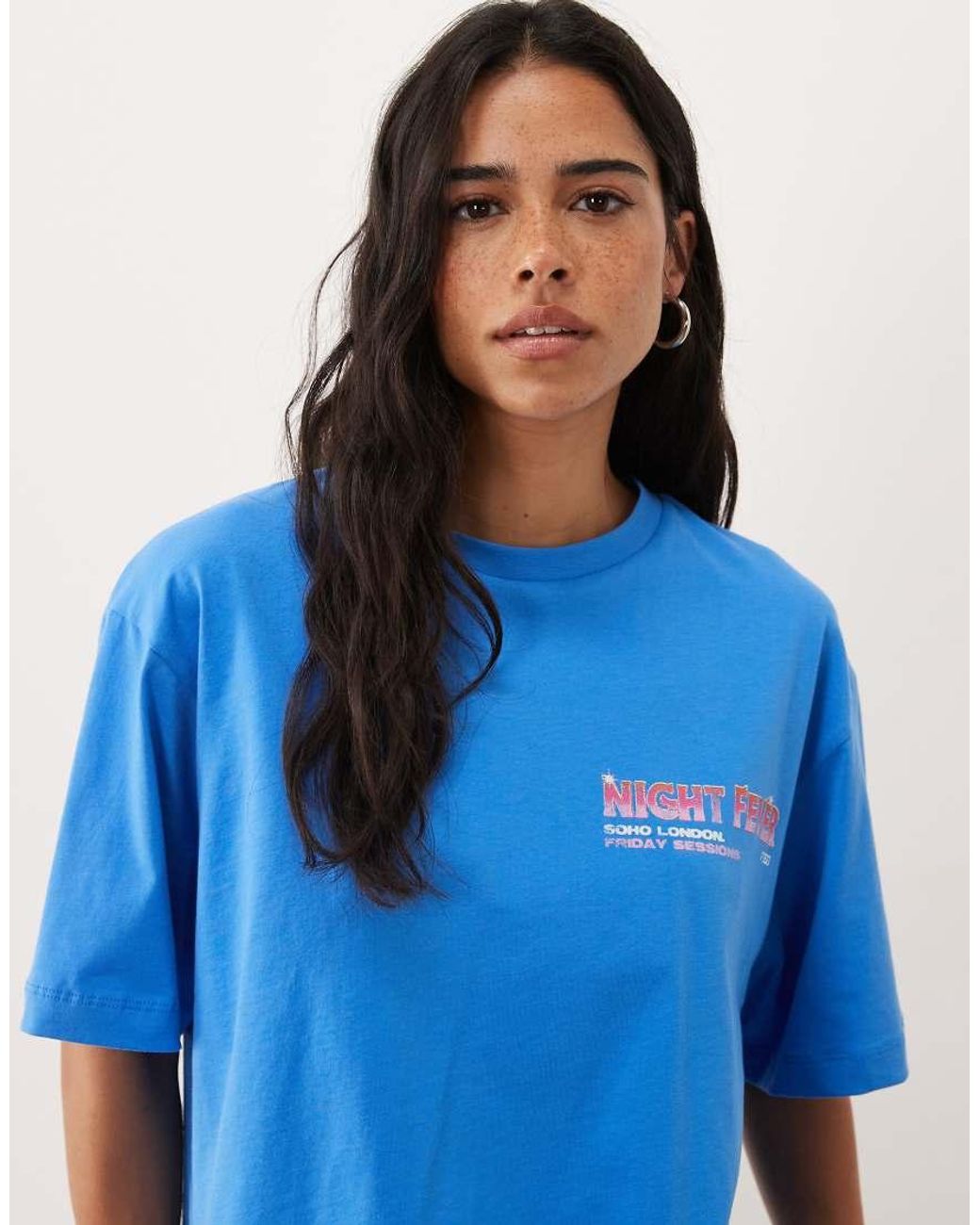 ASOS Blue Oversized T-shirt With Retro Cocktail Graphic