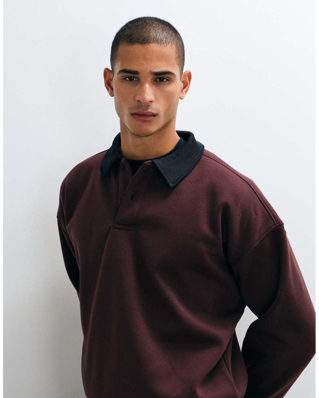 Brave Soul Blue Long Sleeve Henley T-shirt for men