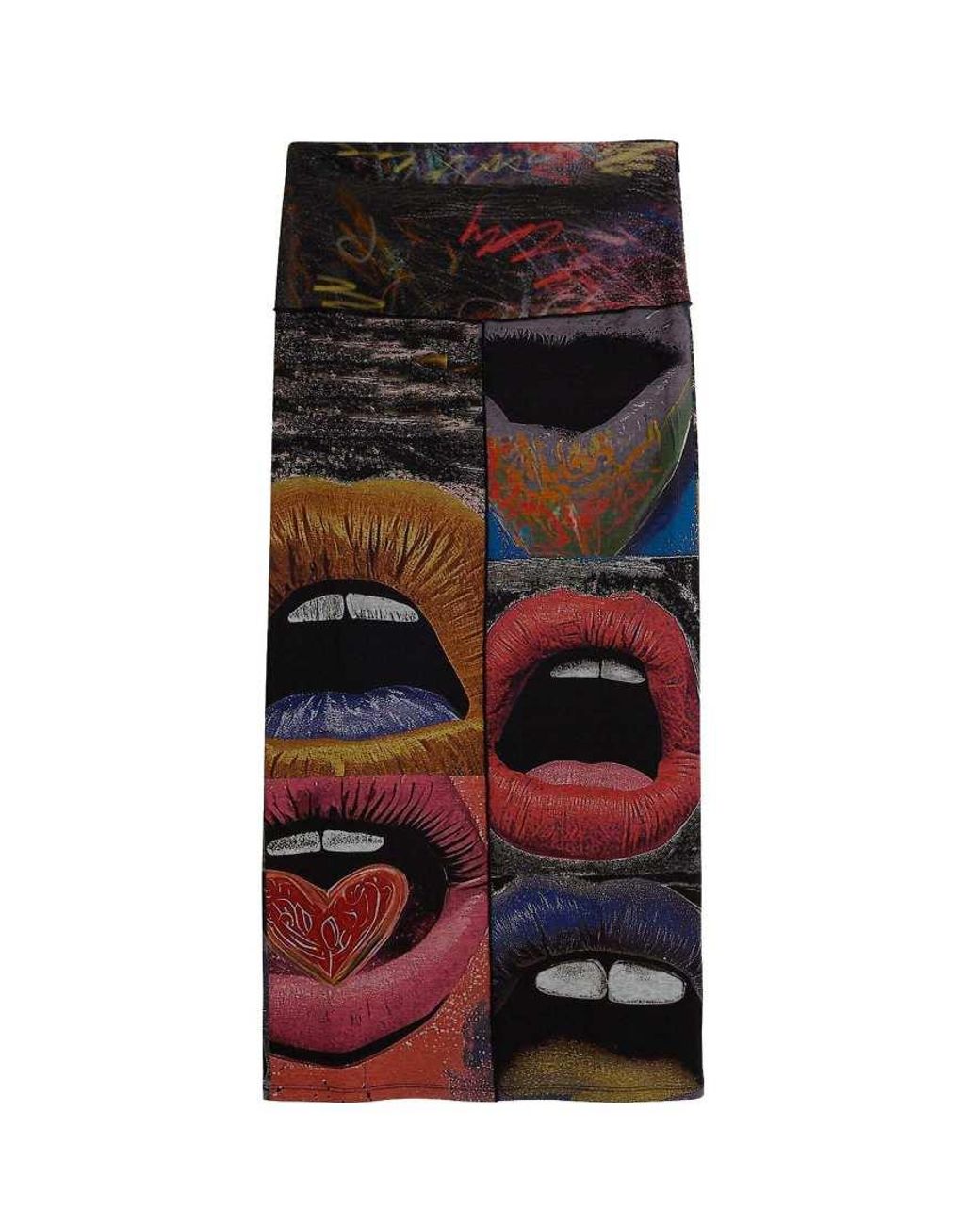 Desigual White Printed Lips Skirt
