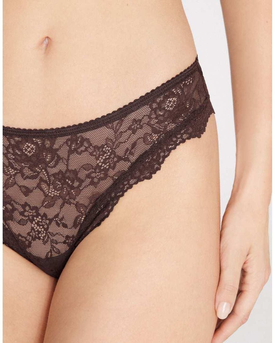 Tezenis Brown Lace Brazilian Briefs