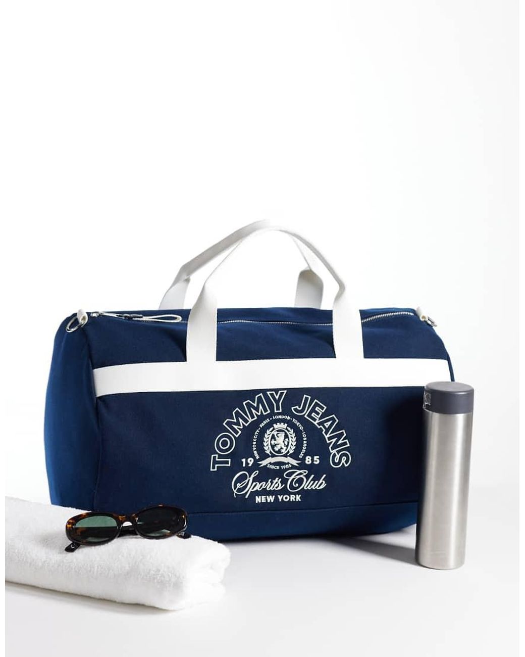 Tommy Hilfiger Blue Varsity Sport Duffle Bag for men