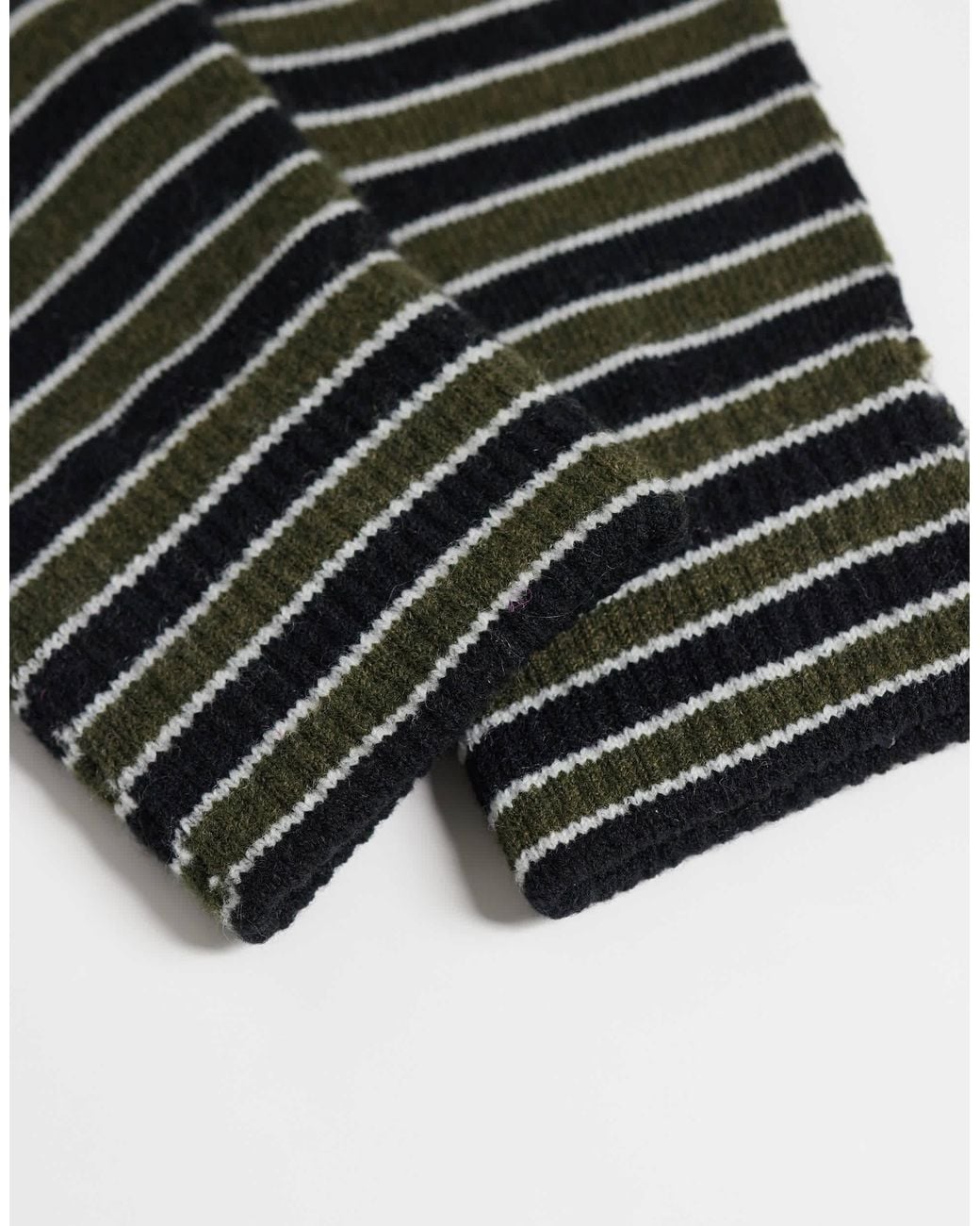 ASOS Black Stripe Fingerless Glove for men