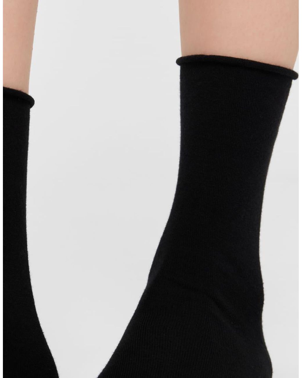 Calzedonia Black Non-Elastic Cotton Ankle Socks
