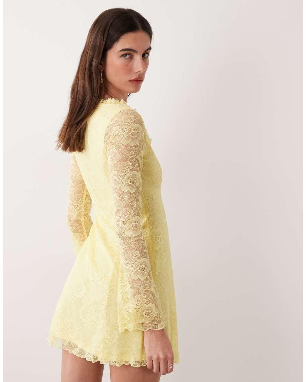 Miss Selfridge Natural Fit And Flare Lace Mini Dress