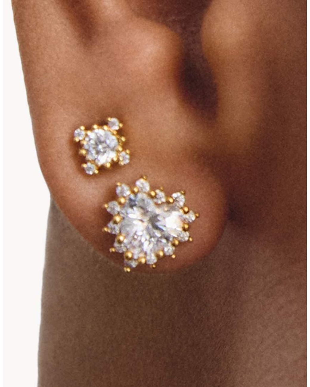 Thomas Sabo Metallic Ear Studs With White Zirconia
