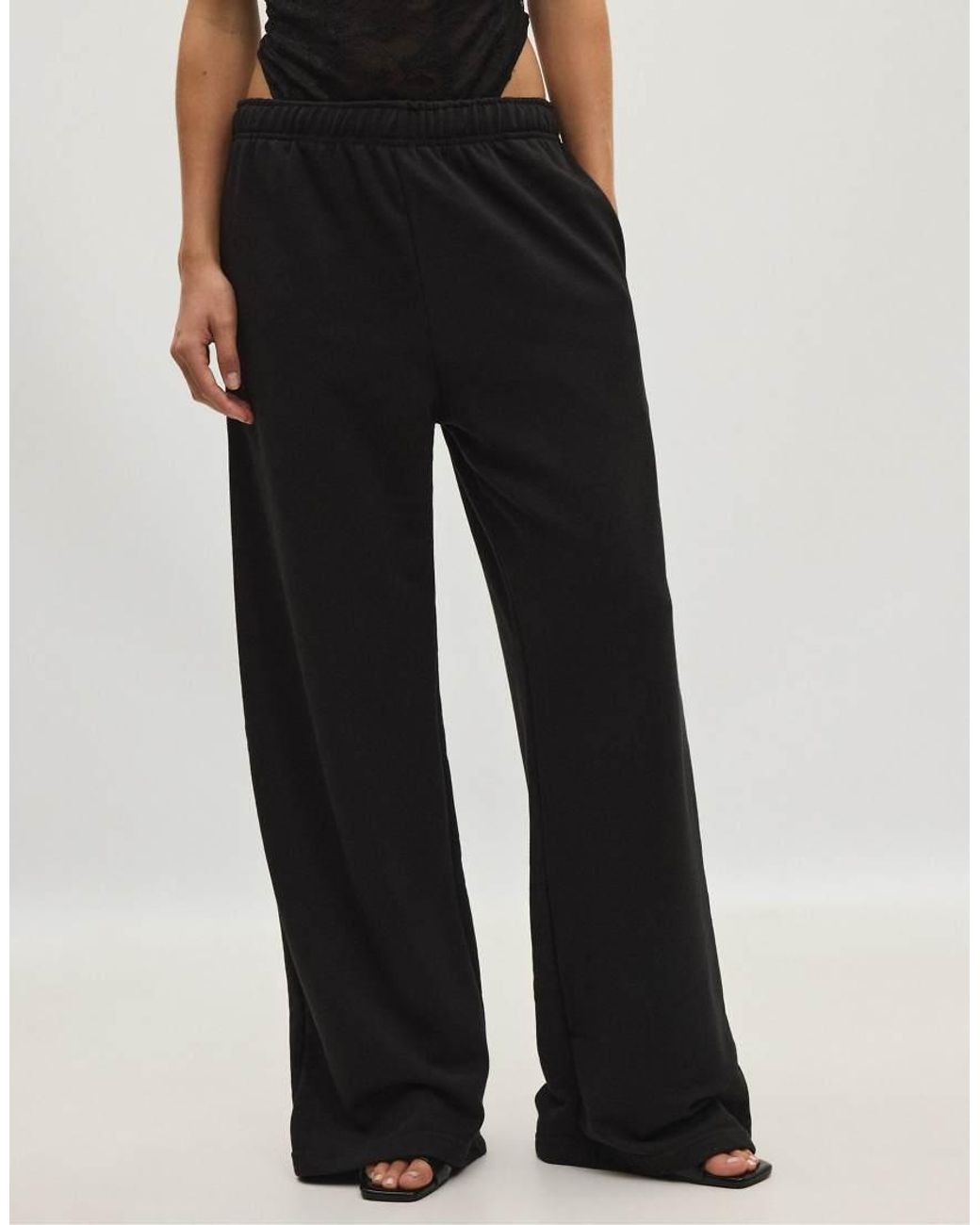 Stradivarius Black Wide-leg jogger Trousers