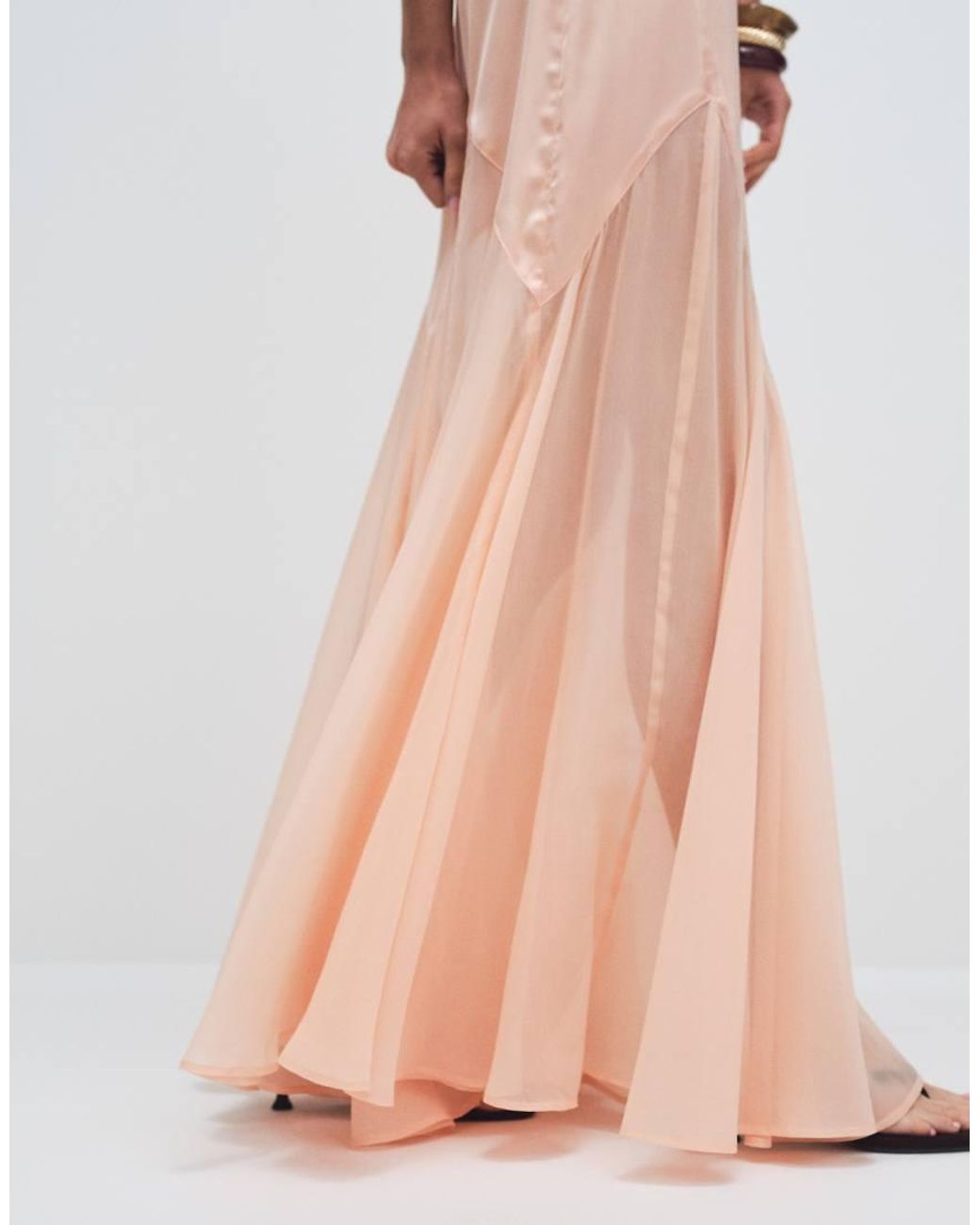 ASOS Orange Asos Design Tall Satin And Chiffon Mix Fishtail Skirt