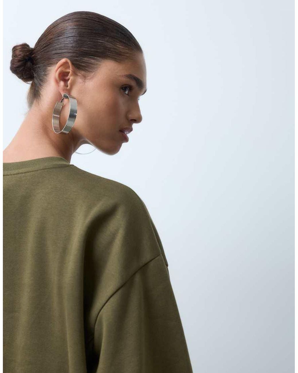 ASOS Green Boxy Oversized Brushback Sweat