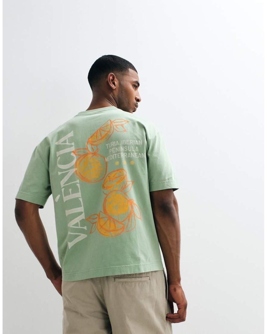 Hollister Green Valencia Back Graphic Boxy T-shirt for men