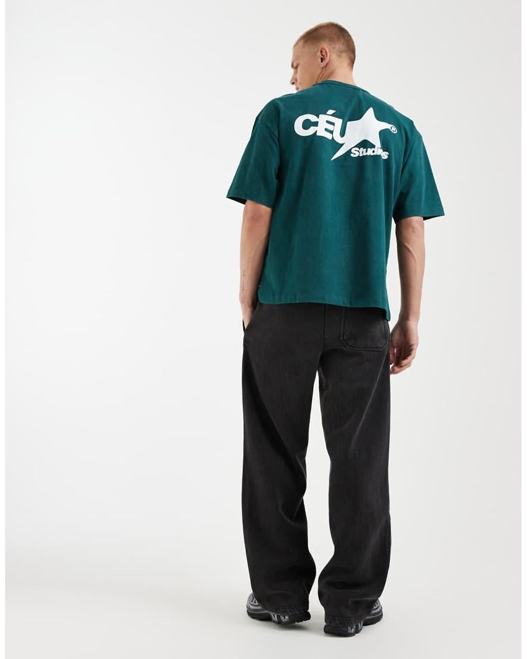 ASOS Green Oversized T-shirt With Street Graphic for men