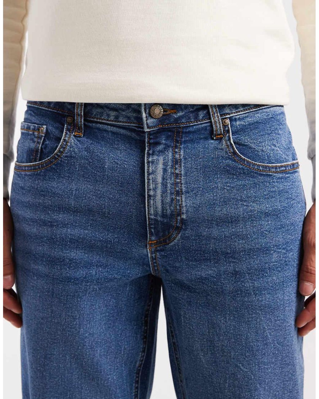 ASOS Blue Stretch Tapered Jeans for men