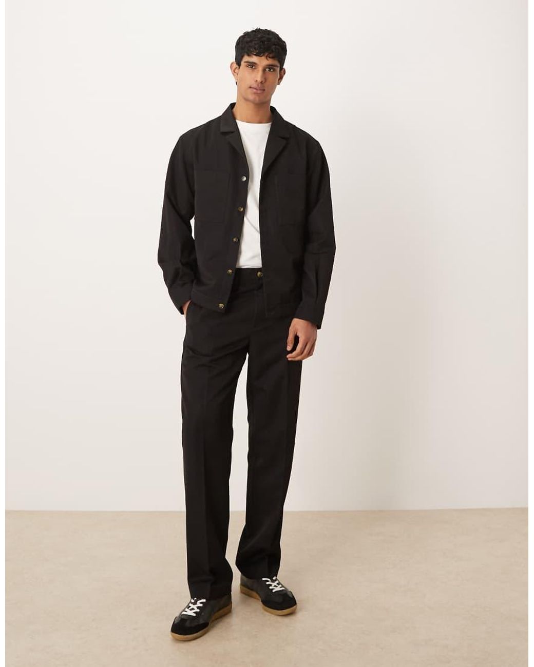 ASOS Black Tailored Co-ord Straight Trousers for men