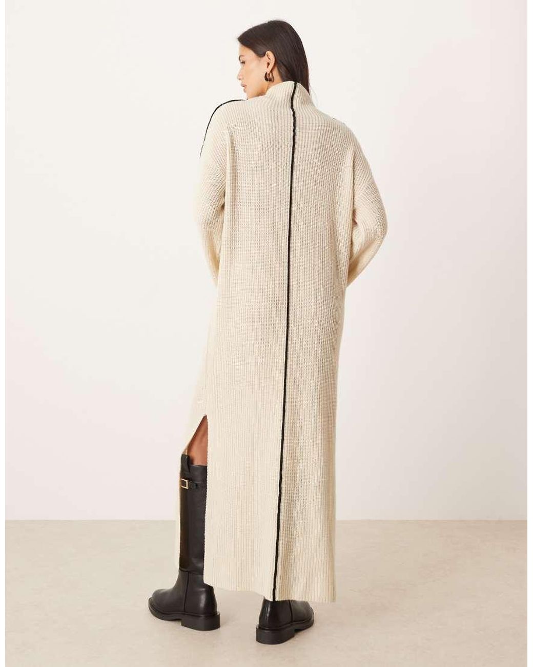 Vila Natural High Neck Knitted Maxi Dress