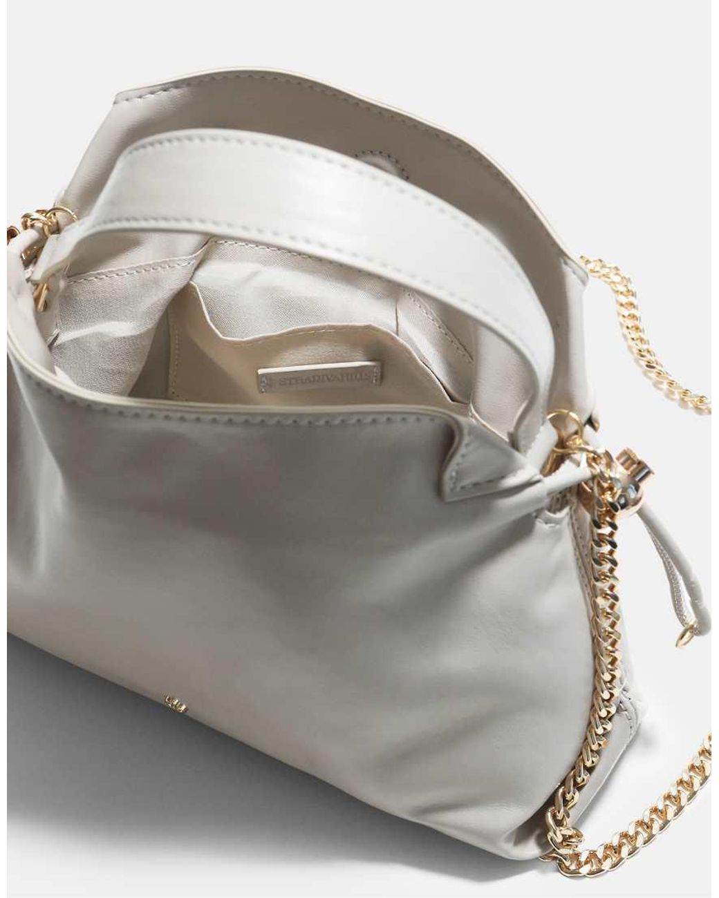 Stradivarius Natural Small Ruched Crossbody Bag